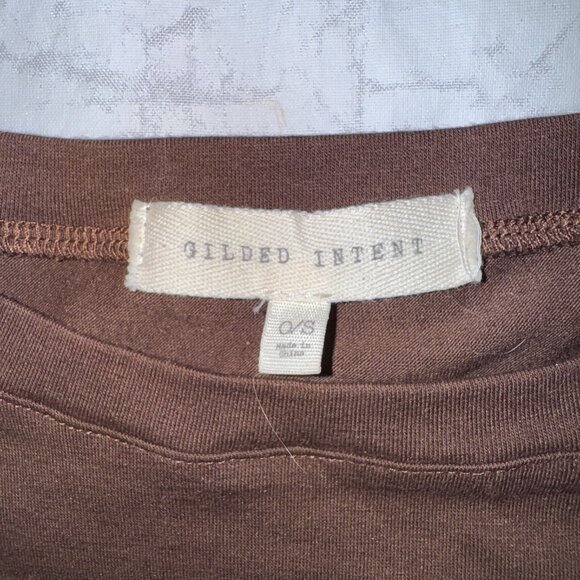 Gilded Intent Brown Rhinestone Bling Short Sleeve Tshirt - One Size Y2K - Picture 5 of 10